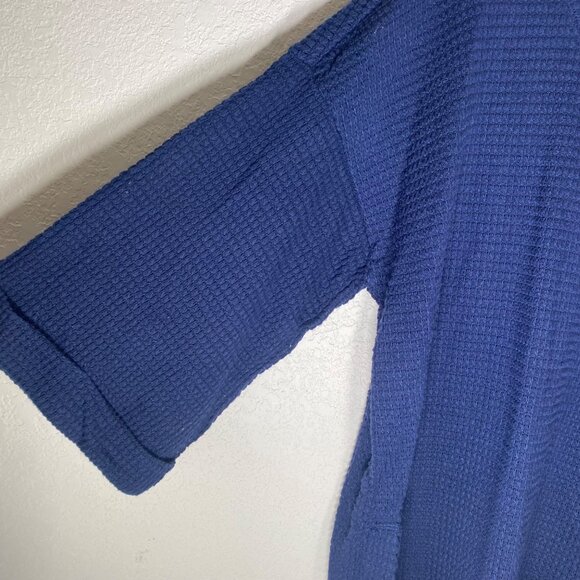 NWT Lildy Waffle Knit Tunic Womens L-XL Navy Blue 3/4 Rolled Sleeve - Picture 6 of 12